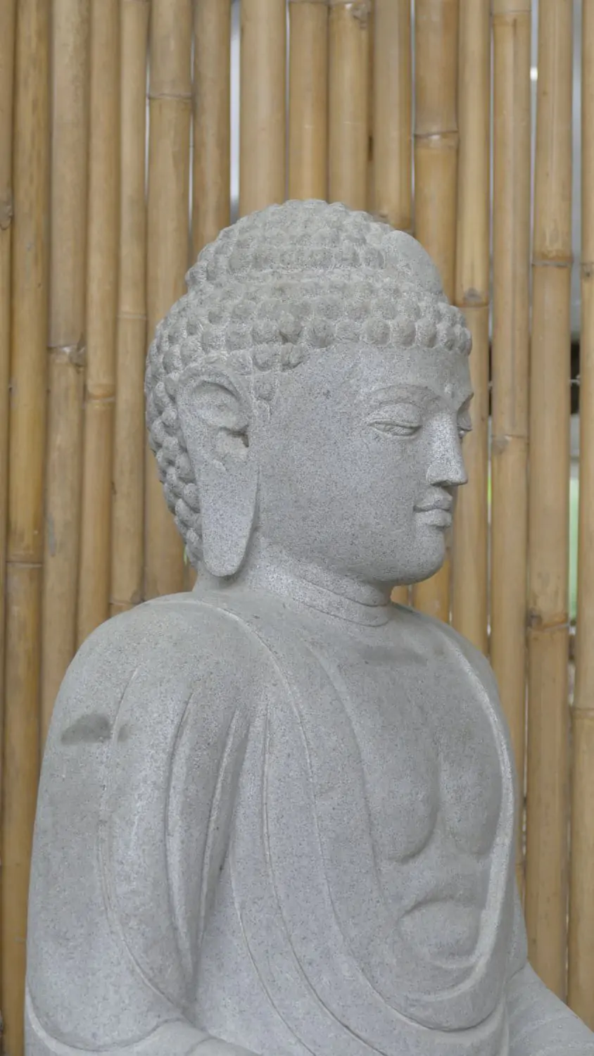  Product image 6 of the product “Seated Japanese Buddha made of Riverstone in Dhyana position - gesture of meditation, H. 100cm ”